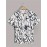 Crackle Pattern Print Men's Color Block Short Sleeve Button Up Lapel Shirt For Summer Resort Holiday, Hawaiian Style