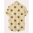 Bees Pattern Allover Print Men's Short Sleeve Lapel Shirt Top, Male Casual Button Up Shirt For Daily And Vacation Resorts Beach