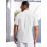 Men's Casual Button Down Cotton Shirts Short Sleeve Band Collar Beach Summer Shirt Tops