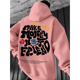 Men's Casual Hoodie, Spring/Autumn Fashion, Geometric Pattern, Knit Fabric, Regular Fit, Polyester, Stretchy, Crew Neck, 