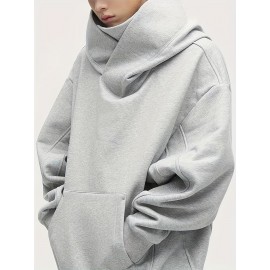 Men'S High Street Heavy Industry Plush American Style Hoodie Ninja Function Oversize Shoulder Pullover Novelty Hoodie Hoodie