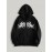 Men's Gothic Thorns Graphic Hoodie - Fall/Winter Casual Knit Fabric Zip-Up Hooded Sweatshirt with Geometric Pattern - 100% Polyester Slight Stretch Regular Fit